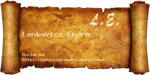Lenkovics Endre névjegykártya