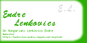 endre lenkovics business card